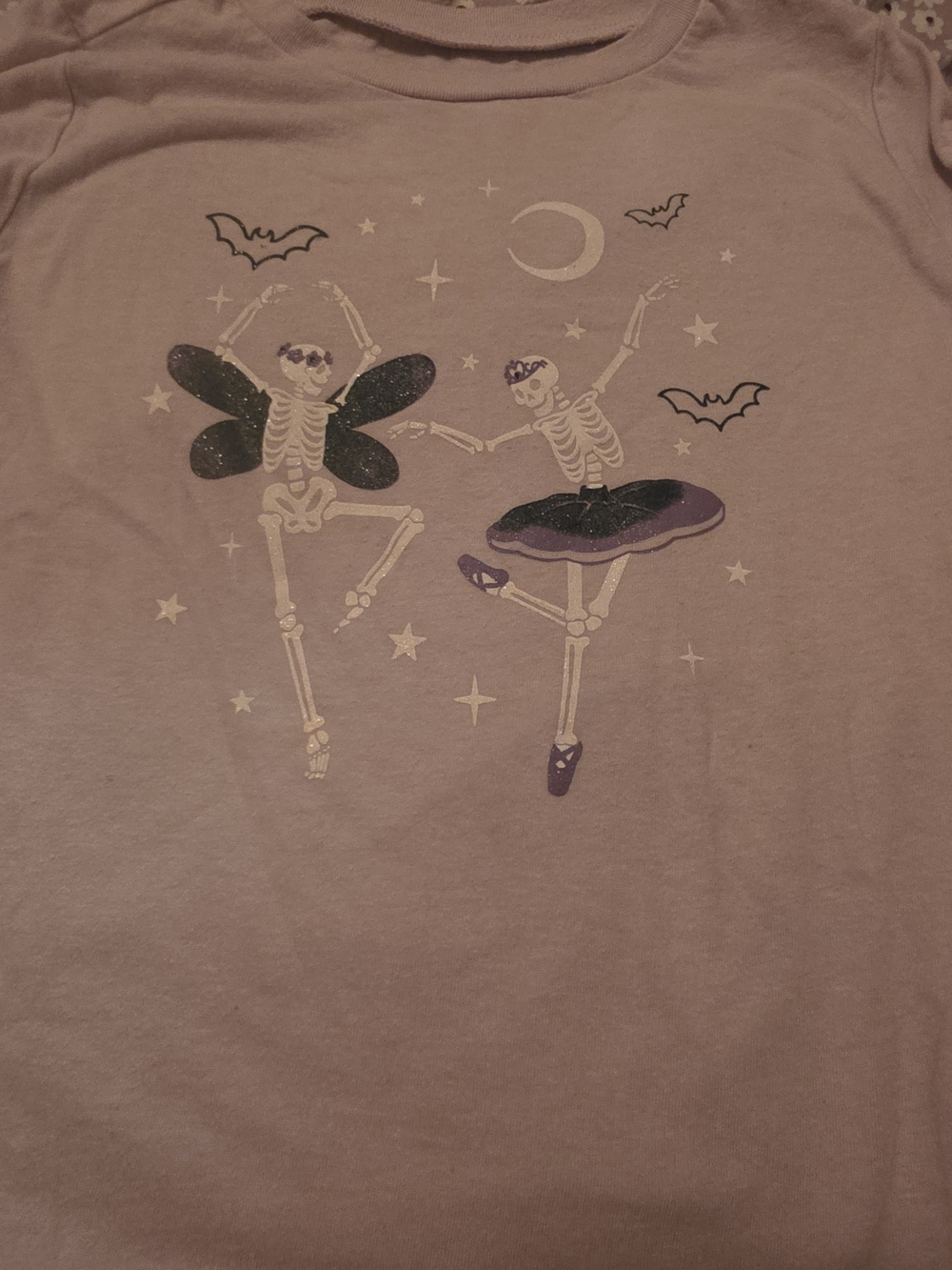 Carter's Lavender Skeleton Ballerina Halloween Top